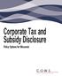 Corporate Tax and Subsidy Disclosure