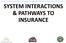 SYSTEM INTERACTIONS & PATHWAYS TO INSURANCE