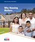 National Association of Home Builders. Why Housing Matters. A Comprehensive Framework for Housing Finance System Reform