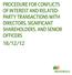Procedure for conflicts of interest and related- Party transactions with directors, significant shareholders, and senior officers 18/12/12