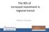 The ROI of increased investment in regional transit. William Schroeer