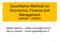 Quantitative Methods for Economics, Finance and Management (A86050 F86050)