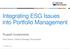 Integrating ESG Issues into Portfolio Management