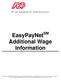 EasyPayNet SM Additional Wage Information