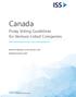 Canada. Proxy Voting Guidelines for Venture-Listed Companies Benchmark Policy Recommendations