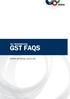 TAX INFORMATION. GST FAQs.