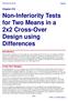 Non-Inferiority Tests for Two Means in a 2x2 Cross-Over Design using Differences