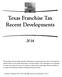 Texas Franchise Tax Recent Developments