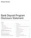 Bank Deposit Program Disclosure Statement