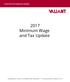2017 Minimum Wage and Tax Update