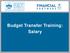 Budget Transfer Training: Salary