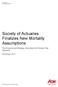 Society of Actuaries Finalizes New Mortality Assumptions