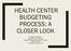 HEALTH CENTER BUDGETING PROCESS: A CLOSER LOOK