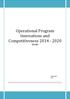 Operational Program Innovations and Competitiveness (Draft)