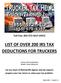 LIST OF OVER 200 IRS TAX DEDUCTIONS FOR TRUCKERS