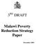 3 RD DRAFT. Malawi Poverty Reduction Strategy Paper