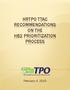 HRTPO TTAC RECOMMENDATIONS ON THE HB2 PRIORITIZATION PROCESS