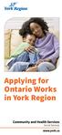 Applying for Ontario Works in York Region