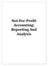 Not-For-Profit Accounting: Reporting And Analysis