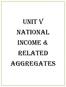 UNIT V NATIONAL INCOME & RELATED AGGREGATES