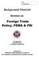 Background Material. Foreign Trade Policy, FEMA & FDI
