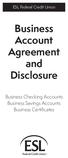 Business Account Agreement and Disclosure
