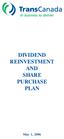 DIVIDEND REINVESTMENT AND SHARE PURCHASE PLAN