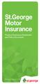St.George Motor Insurance. Product Disclosure Statement and Policy Document.