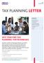 TAX PLANNING LETTER 2017 YEAR-END TAX PLANNING FOR BUSINESSES CONTENTS