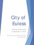 City of Euless. Financial Summary As of December 31, North Ector Drive Euless, Texas