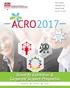 ACRO2017. Scientific Exhibition & Corporate Support Prospectus. Exhibition: March Hilton Orlando. Lake Buena Vista.