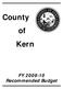County of Kern. FY Recommended Budget