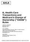AHLA. K. Health Care Transactions and Medicare s Change of Ownership ( CHOW ) Rules. Thomas E. Bartrum Baker Donelson Nashville, TN