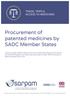Procurement of patented medicines by SADC Member States
