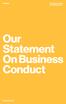 Enbridge. Living our values in everything we do. Our Statement On Business Conduct