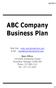 ABC Company Business Plan