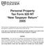 Personal Property Tax Form 920 NT New Taxpayer Return 2005