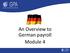 An Overview to German payroll Module 4