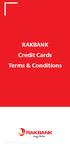 RAKBANK Credit Cards Terms & Conditions RAKBANK Credit Cards Terms & Conditions