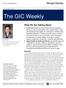 The GIC Weekly. What We Are Talking About