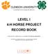 LEVEL I 4-H HORSE PROJECT RECORD BOOK
