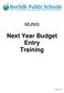 Next Year Budget Entry Training