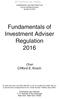 Fundamentals of Investment Adviser Regulation 2016