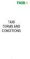 TAIB TERMS AND CONDITIONS