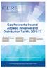 Gas Networks Ireland Allowed Revenue and Distribution Tariffs 2016/17