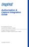Authorization & Capture Integration Guide