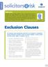 Exclusion Clauses. Welcome
