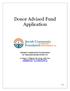 Donor Advised Fund Application