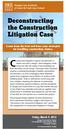 Oregon Law Institute of Lewis & Clark Law School. Deconstructing the Construction Litigation Case