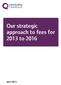 Our strategic approach to fees for 2013 to 2016